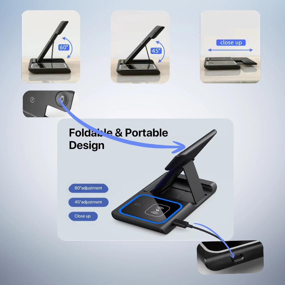 Station De Charge Sans Fil 3 en 1